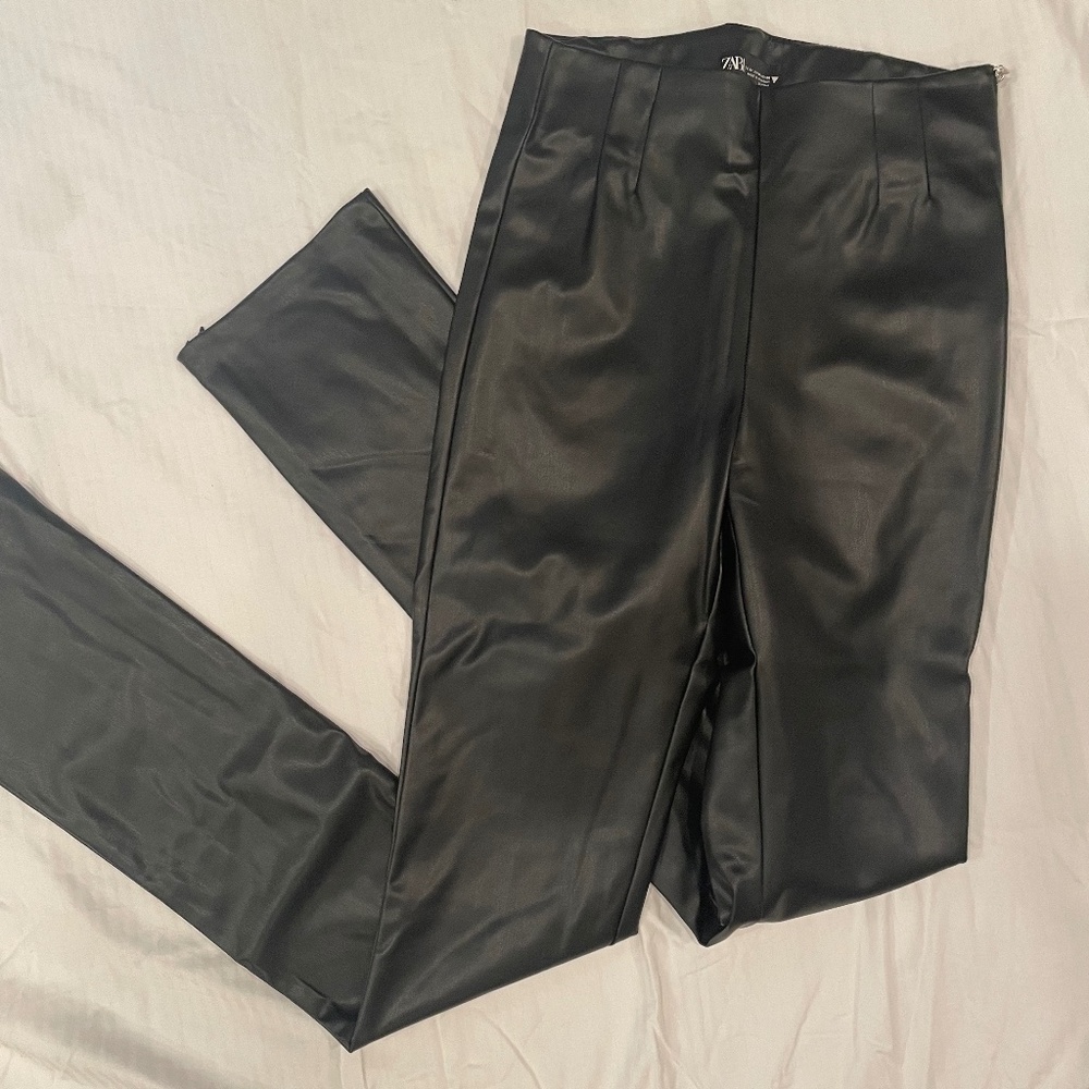 Zara High Waisted Leather Pants